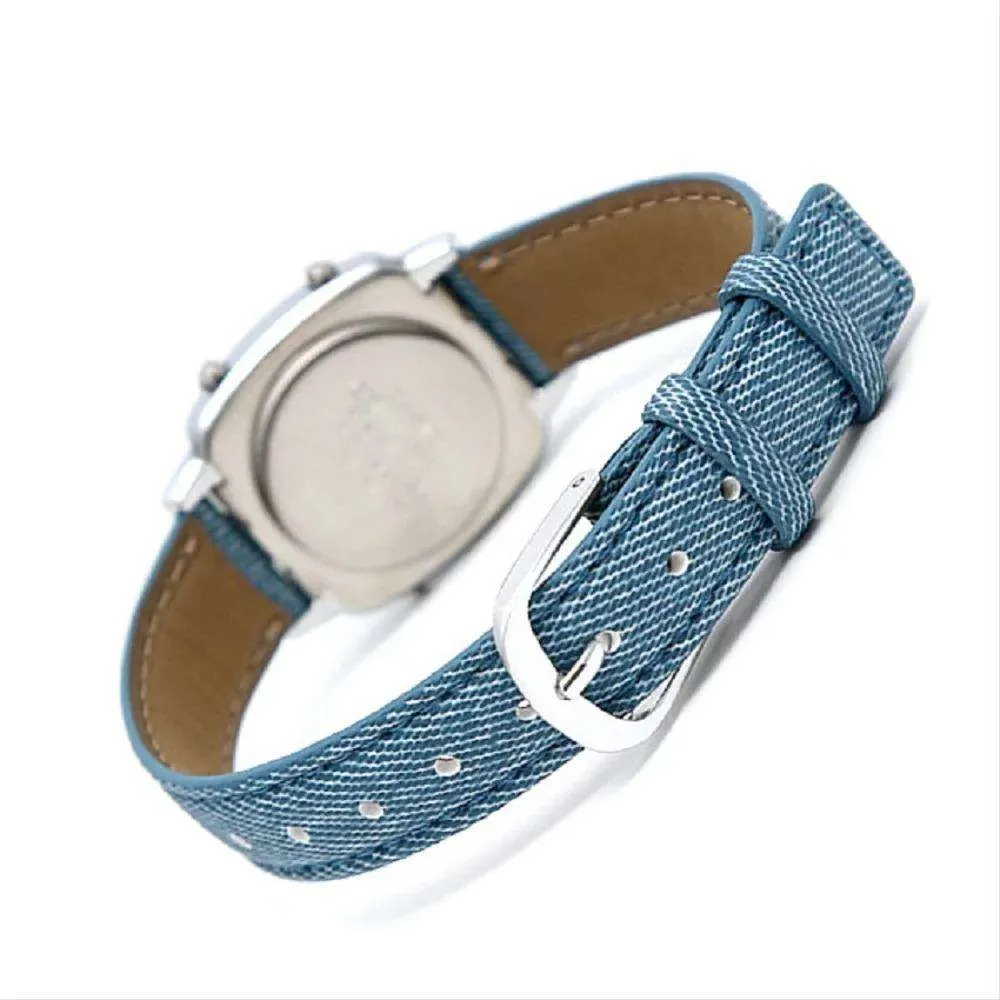 Casio LA670WL-2A2DF Light Blue Leather Denim Watch for Women