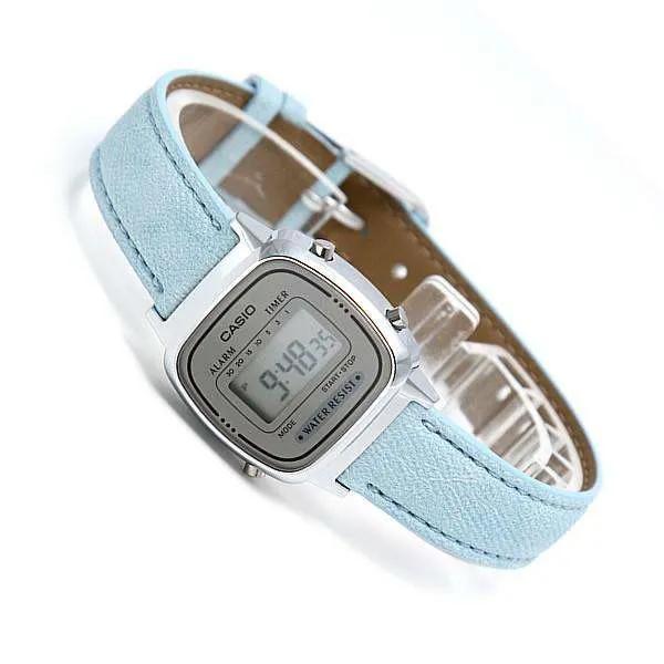 Casio LA670WL-2ADF Light Blue Leather Strap Watch for Women