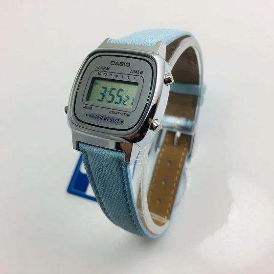 Casio LA670WL-2ADF Light Blue Leather Strap Watch for Women