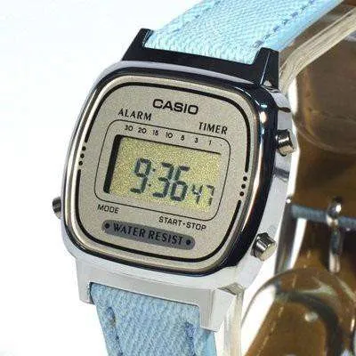 Casio LA670WL-2ADF Light Blue Leather Strap Watch for Women