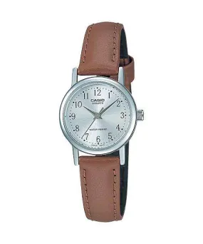 Casio LTP-1095E-7BDF Brown Leather Strap Watch for Women