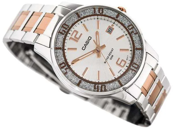 Casio LTP-1359RG-7AVDF Two Tone Stainless Steel Strap Watch for Women