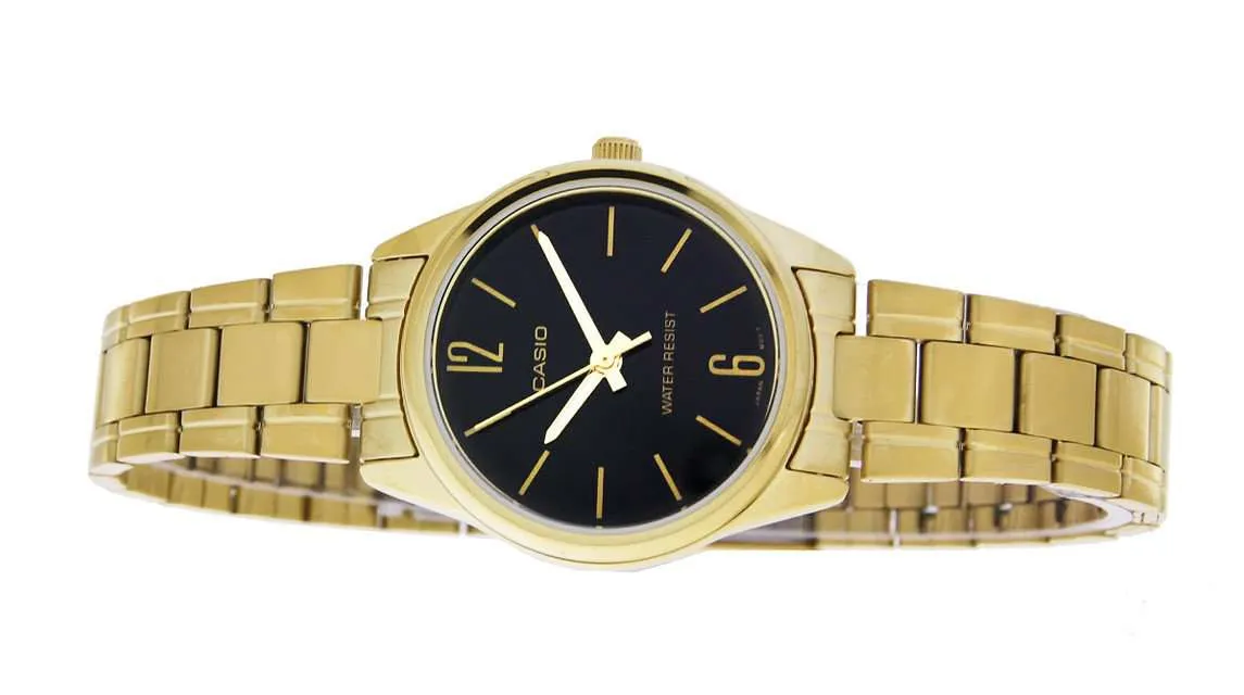 Casio LTP-V005G-1B Gold Stainless Steel Strap Watch for Women