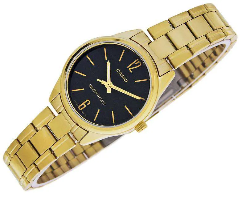 Casio LTP-V005G-1B Gold Stainless Steel Strap Watch for Women