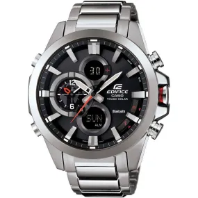 Casio Men's Bluetooth Watch - Edifice Quartz Bracelet Black Dial | ECB500D-1A