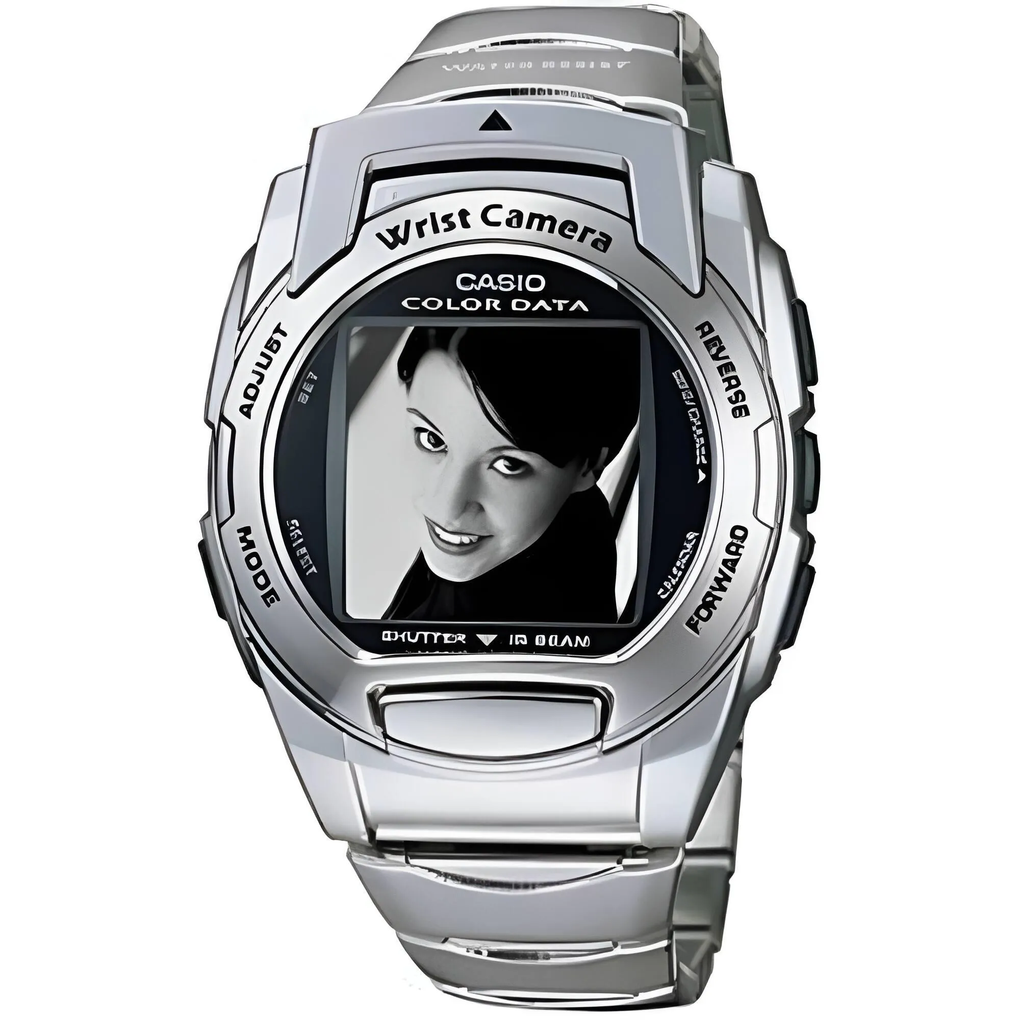 Casio Men's Watch - Digital Color Camera Silver Tone Bracelet | WQV3D-8E