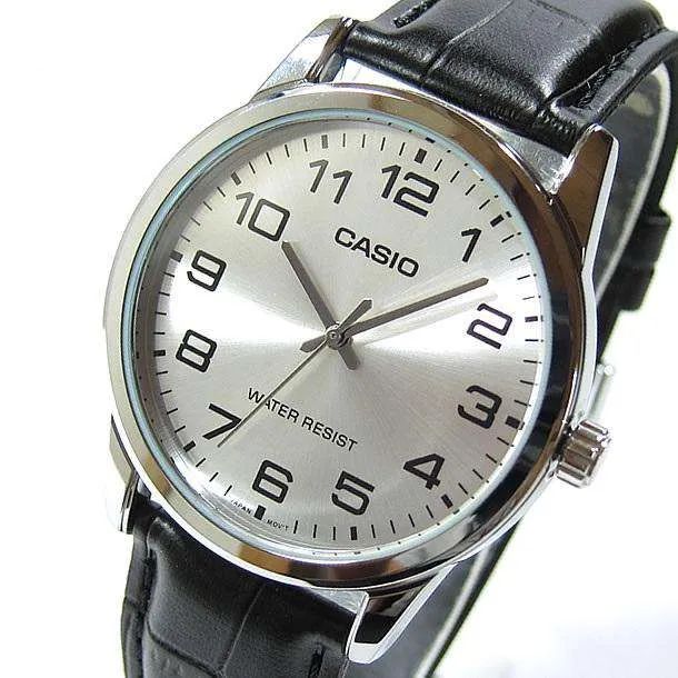 Casio MTP-V001L-7B Black Leather Watch for Men