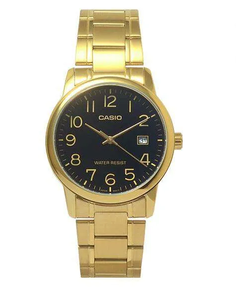 Casio MTP-V002G-1B Gold Stainless Watch for Men