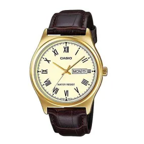 Casio MTP-V006GL-9B Brown Leather Watch for Men