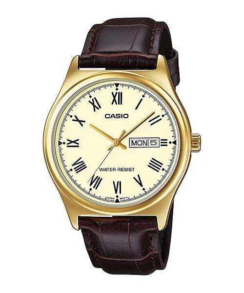 Casio MTP-V006GL-9B Brown Leather Watch for Men