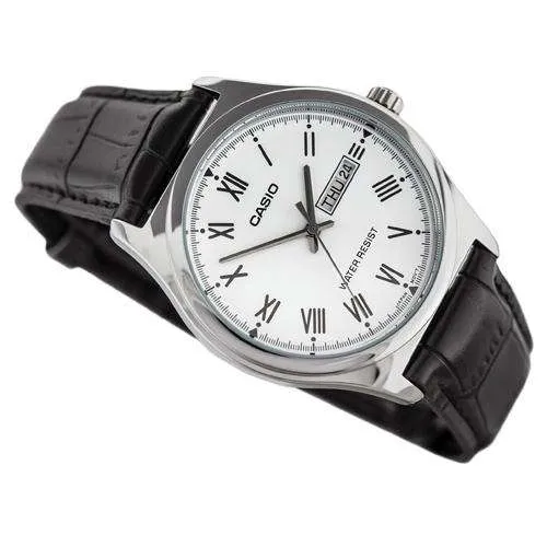 Casio MTP-V006L-7B Black Leather Watch for Men