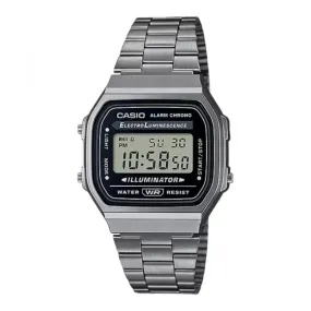 CASIO Unisex Vintage Digital Black Dial Watch A168WGG-1ADF