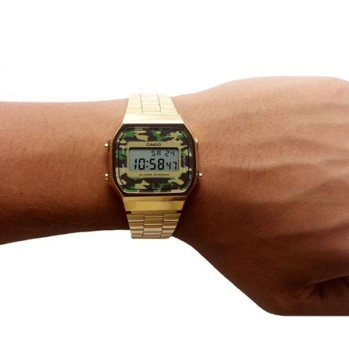 Casio Vintage A168WEGC-3D Gold Plated Stainless Steel Watch For Men and Women