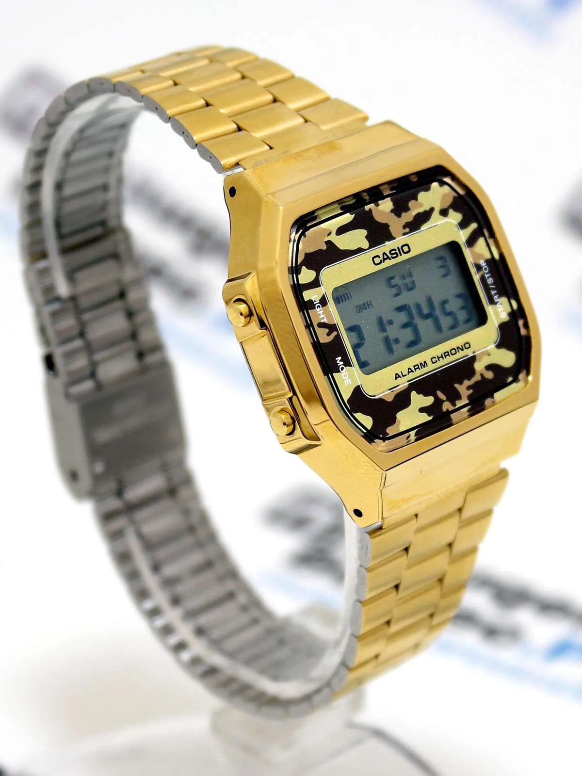 Casio Vintage A168WEGC-3D Gold Plated Stainless Steel Watch For Men and Women