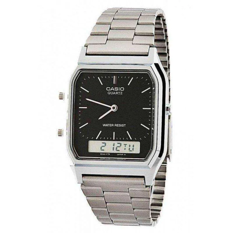 Casio Vintage AQ-230A-1DMQD Silver Stainless Watch For Men and Women