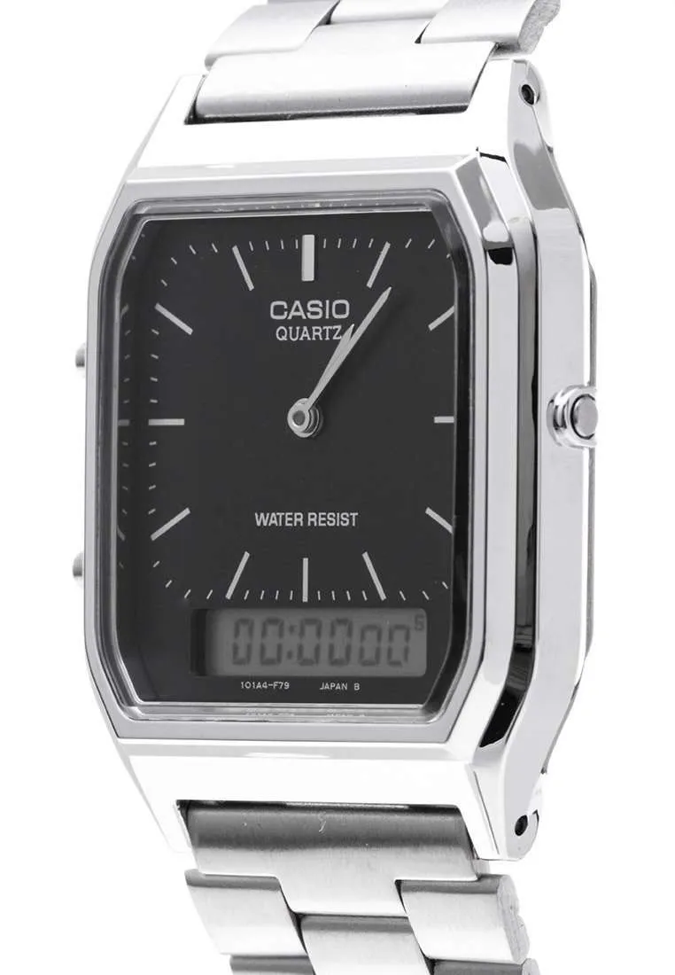 Casio Vintage AQ-230A-1DMQD Silver Stainless Watch For Men and Women