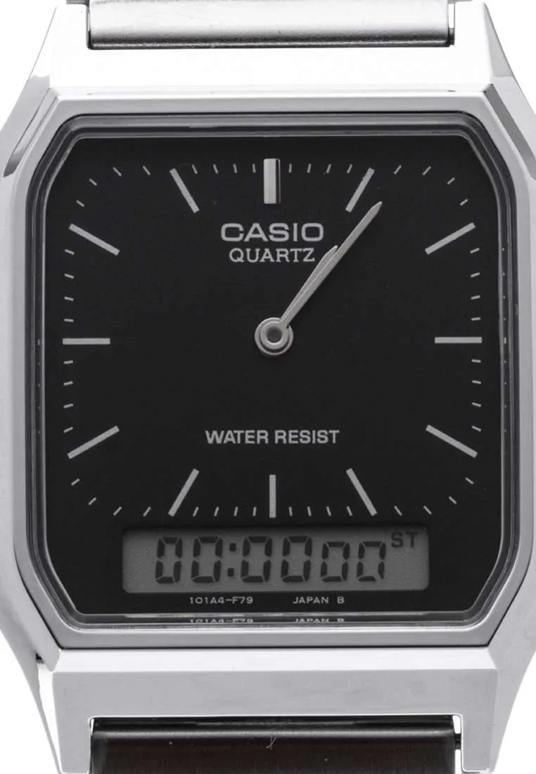 Casio Vintage AQ-230A-1DMQD Silver Stainless Watch For Men and Women