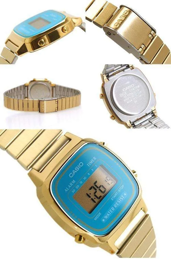 Casio Vintage LA670WGA-2D Gold Plated Watch for Women