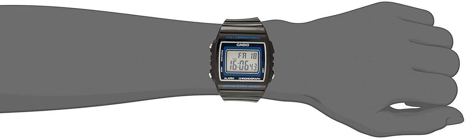 Casio W-215H-8A Dark Gray Resin Strap Watch For Men and Women