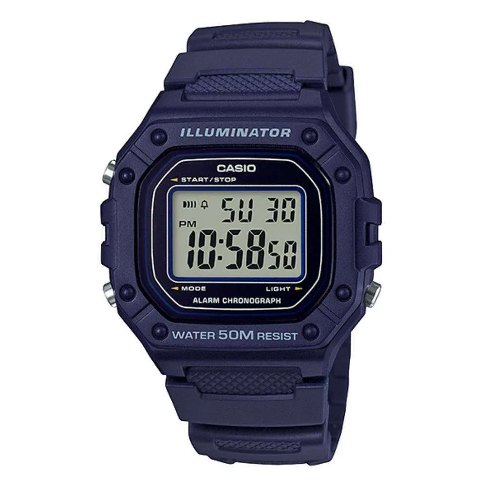 Casio W-218H-2A Blue Resin Watch for Men