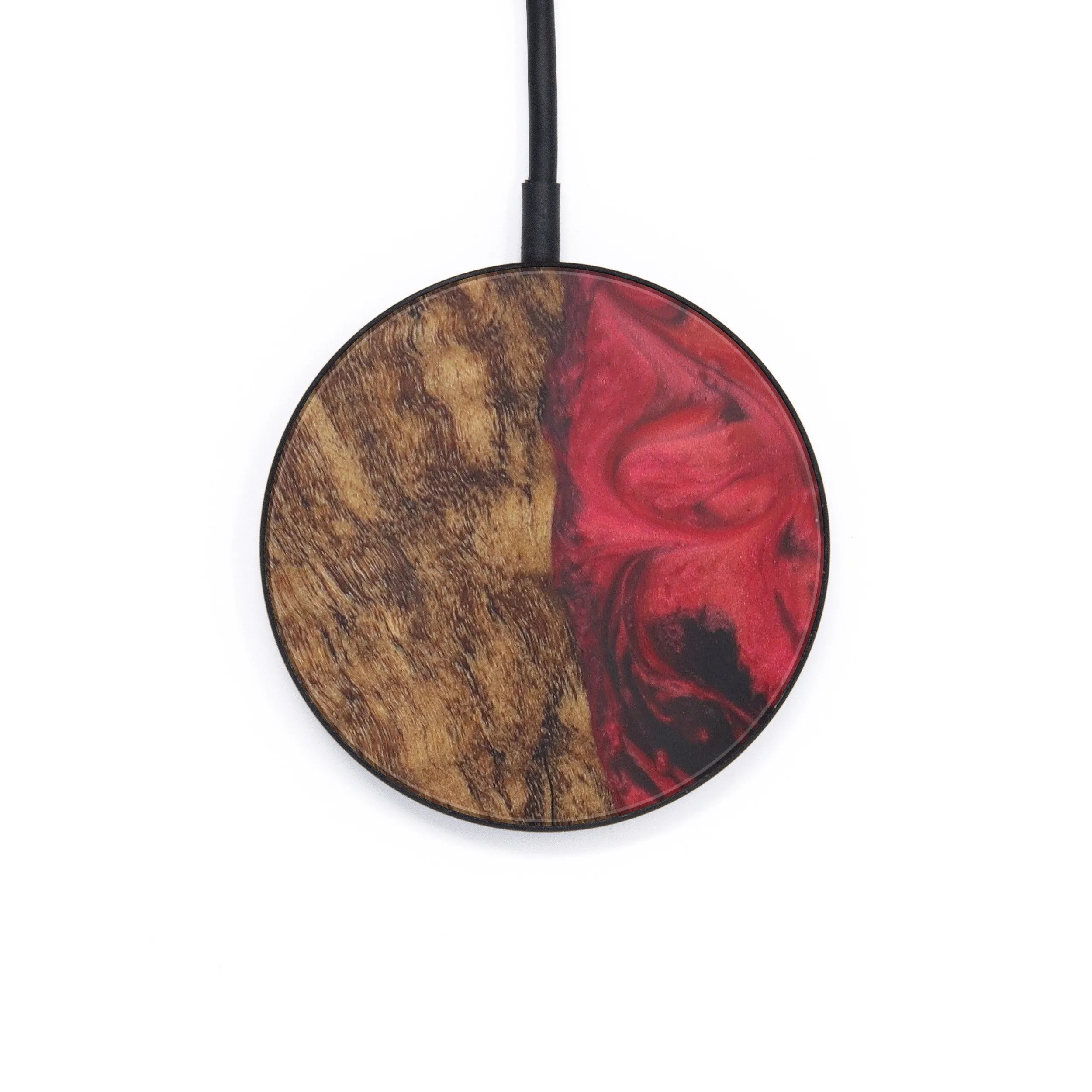 Circle Wood Resin Wireless Charger - Alessandra (Dark Red, 599835)