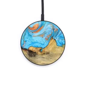 Circle Wood Resin Wireless Charger - Aniya (Teal & Gold, 637566)