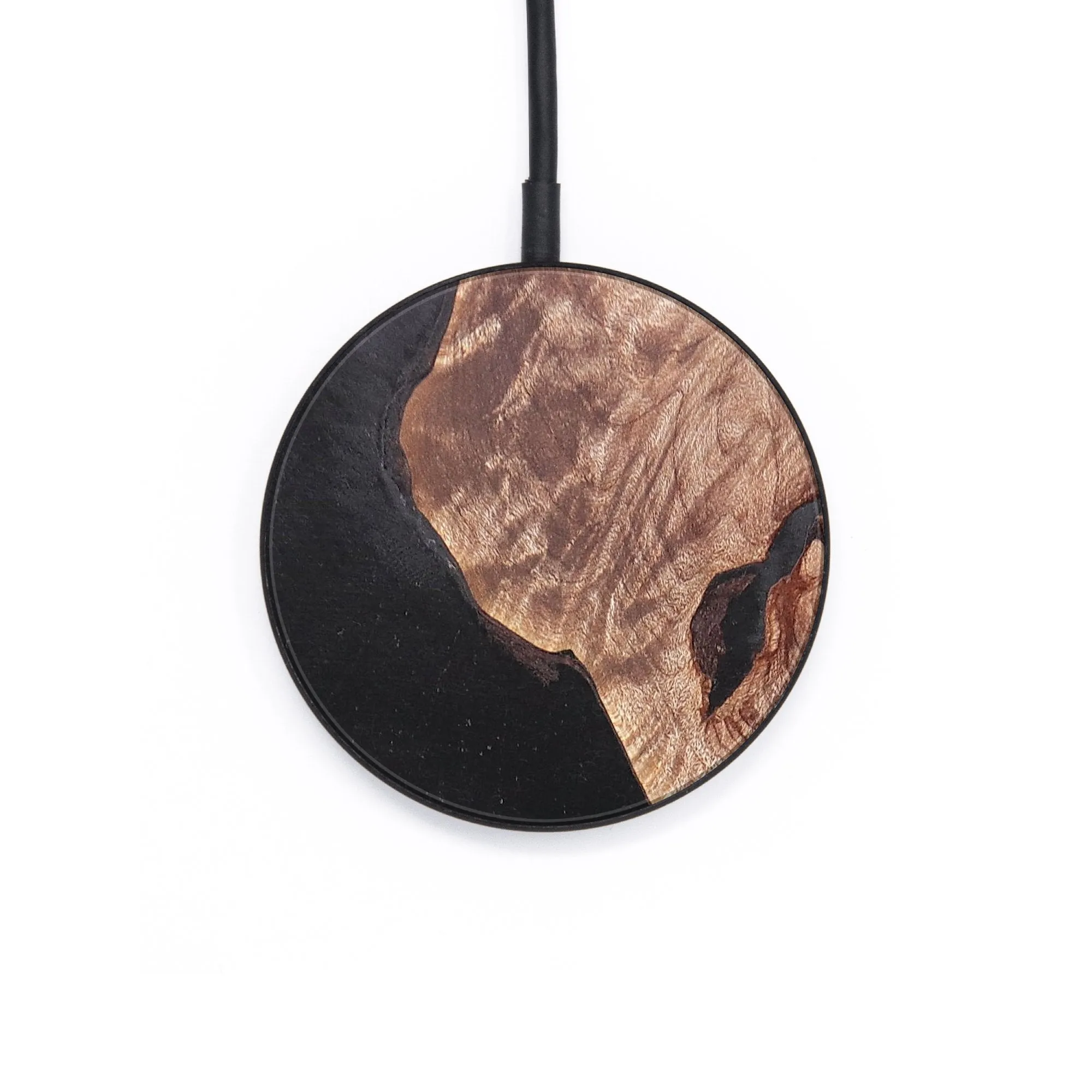 Circle Wood Resin Wireless Charger - Ariel (Pure Black, 671775)