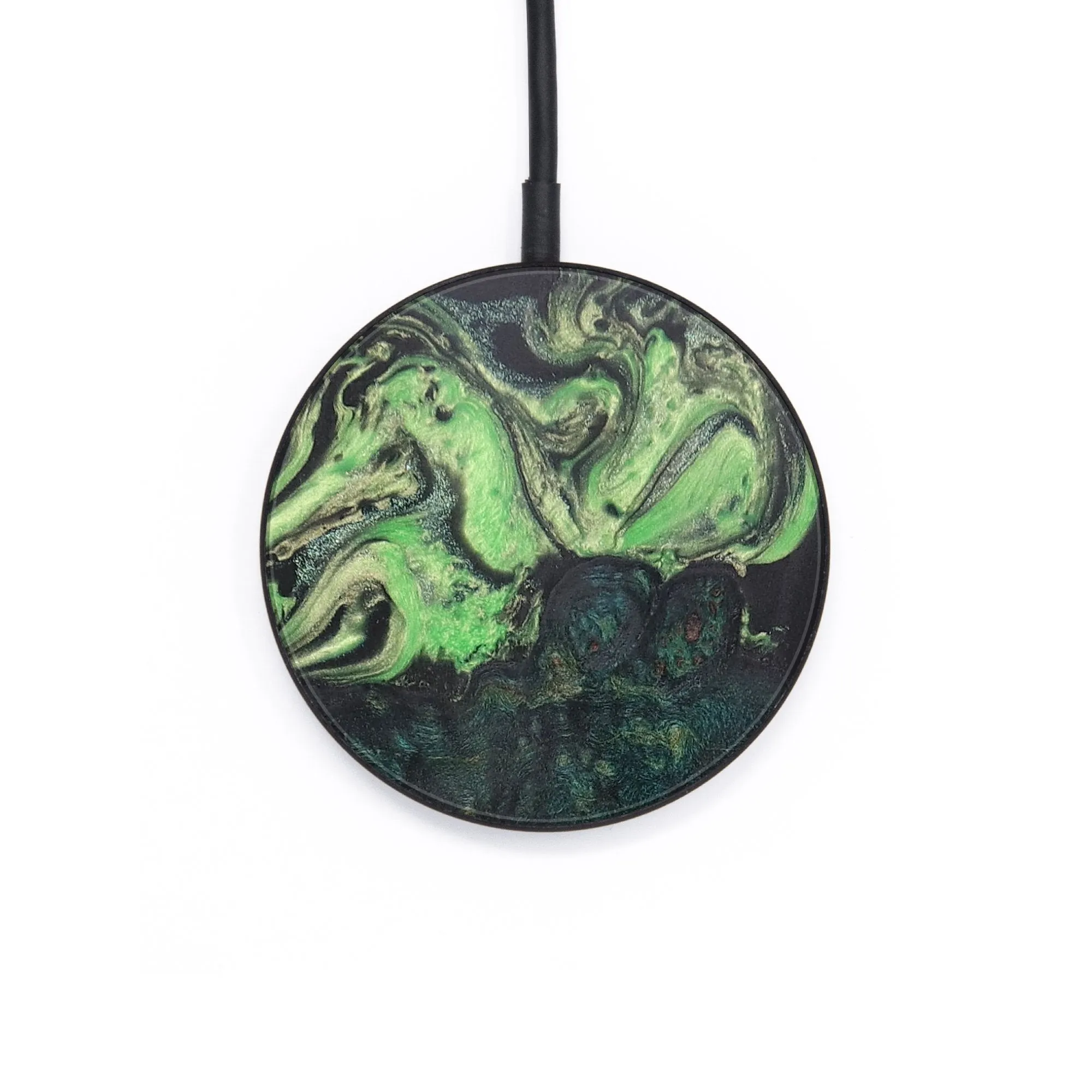 Circle Wood Resin Wireless Charger - Axel (Green, 708056)