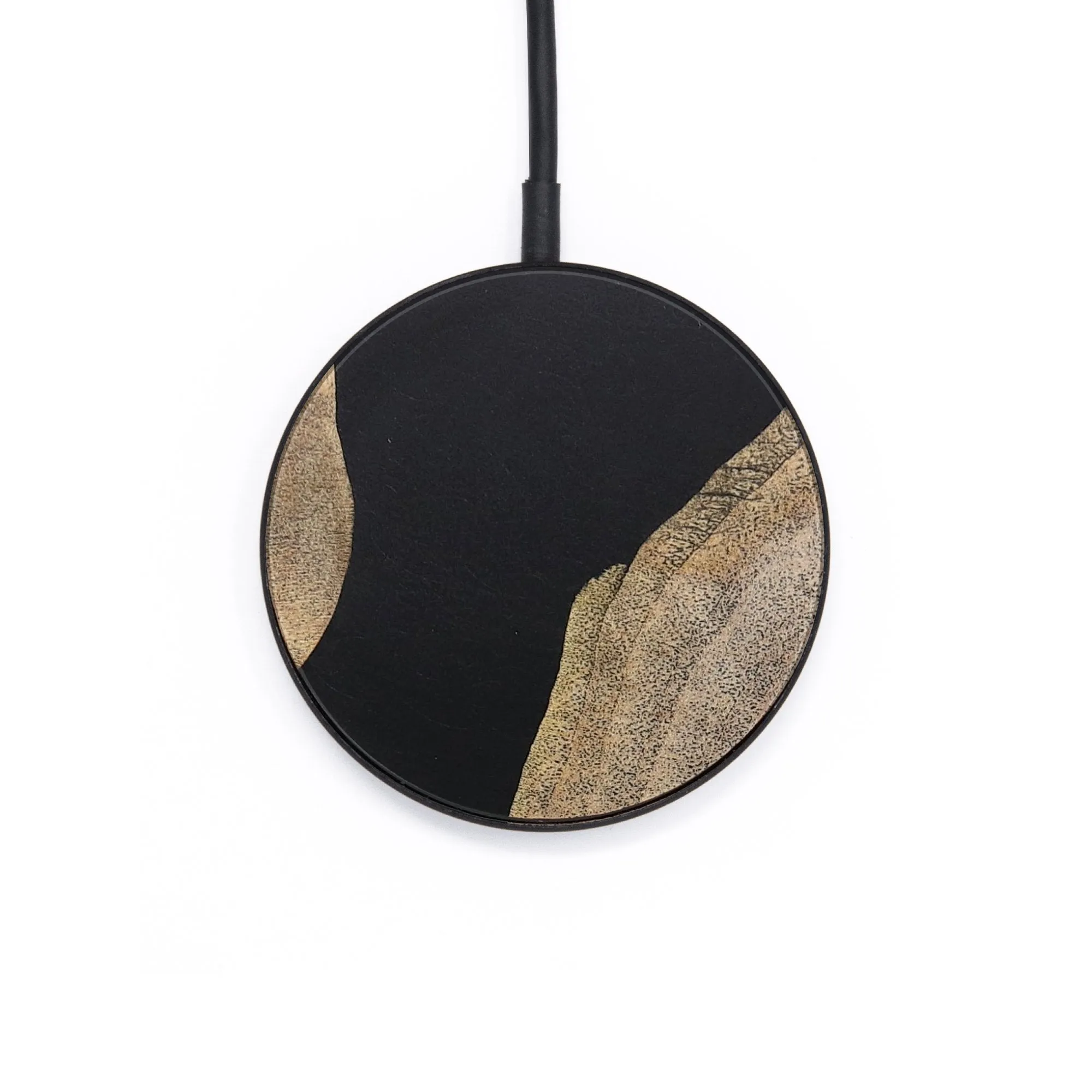 Circle Wood Resin Wireless Charger - Ayla (Pure Black, 722914)