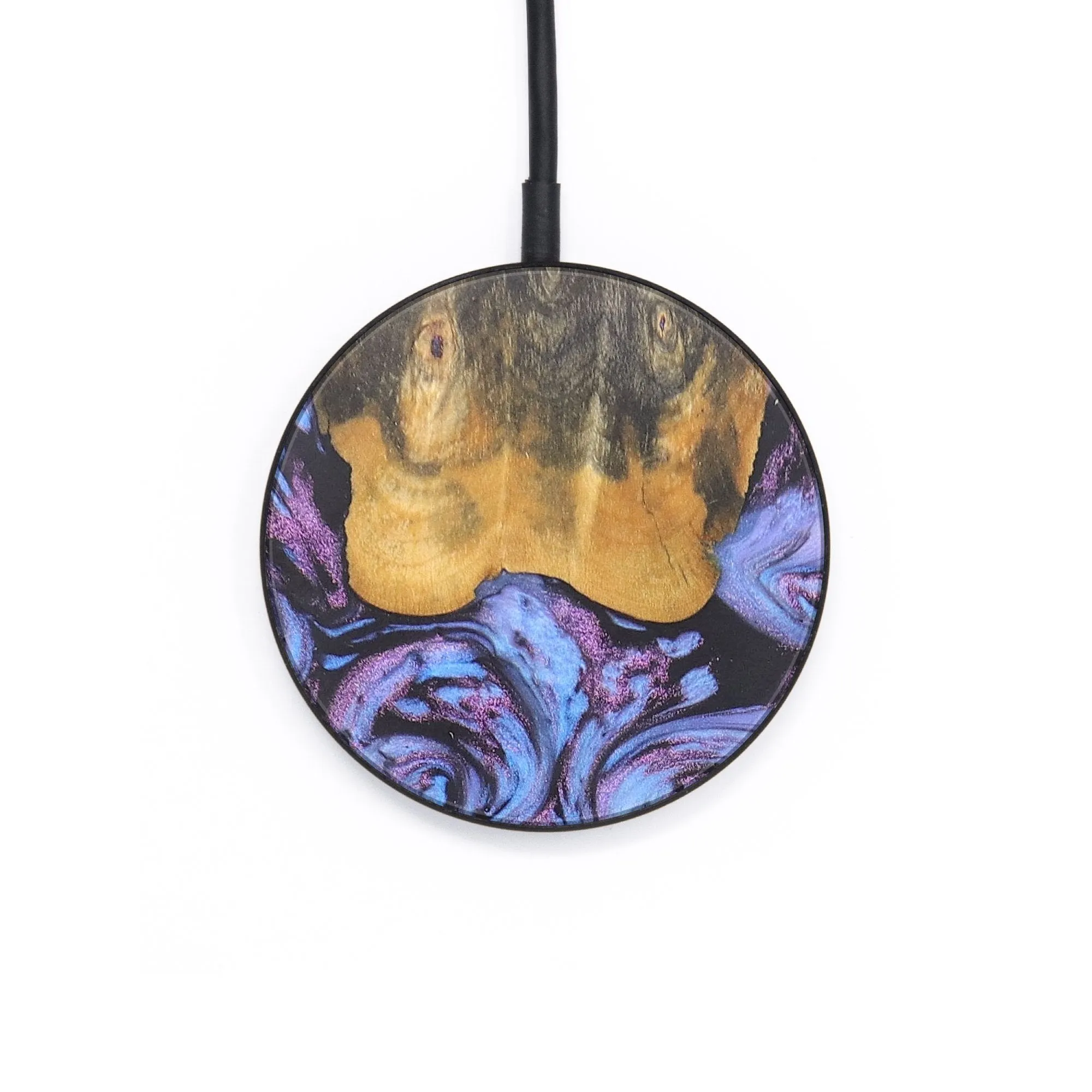 Circle Wood Resin Wireless Charger - Damon (Purple, 686138)