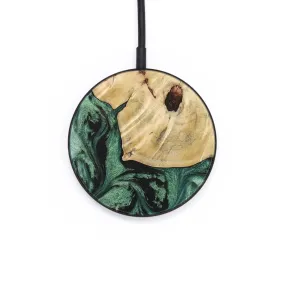 Circle Wood Resin Wireless Charger - Daniella (Green, 655379)