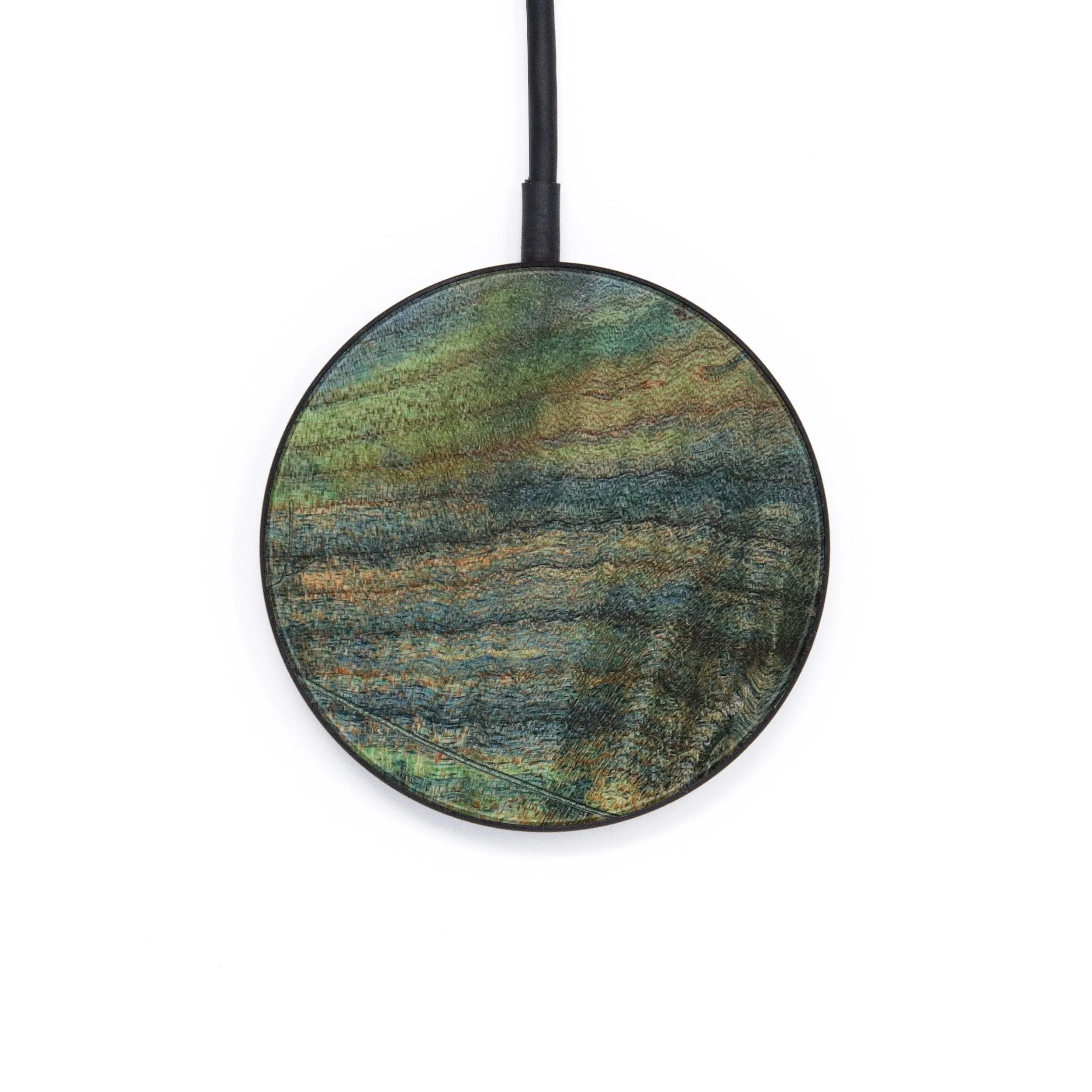 Circle Wood Resin Wireless Charger - Debbie (Spring, 640380)