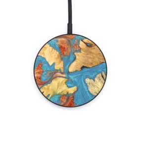 Circle Wood Resin Wireless Charger - Domenic (Teal & Gold, 629337)