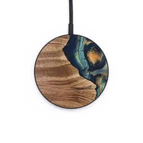 Circle Wood Wireless Charger - Cezary (Teal & Gold, 735167)