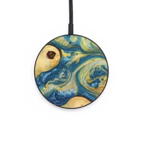 Circle Wood Wireless Charger - Mearl (Teal & Gold, 732912)