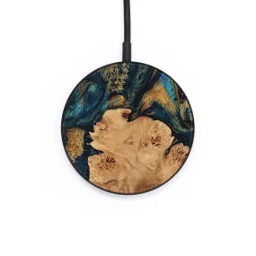 Circle Wood Wireless Charger - Merri (Teal & Gold, 733453)