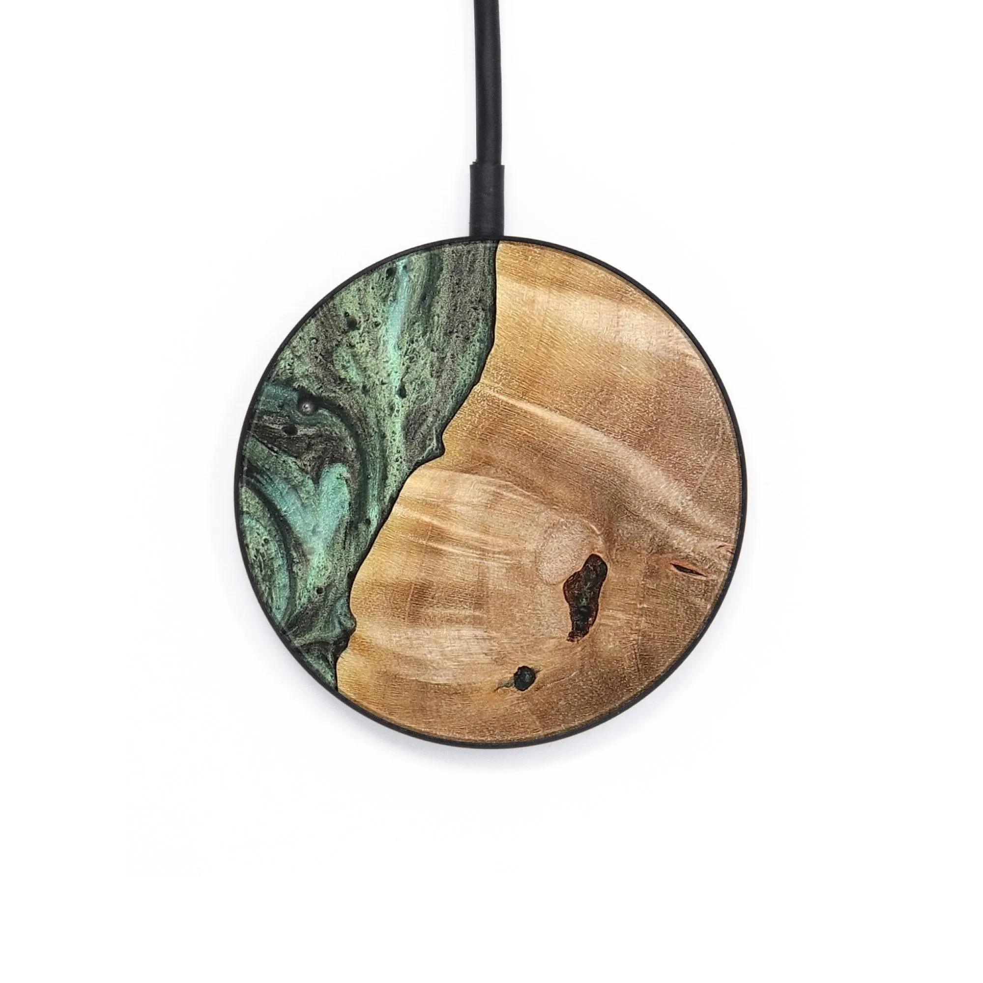 Circle Wood Wireless Charger - Polly (Green, 734721)