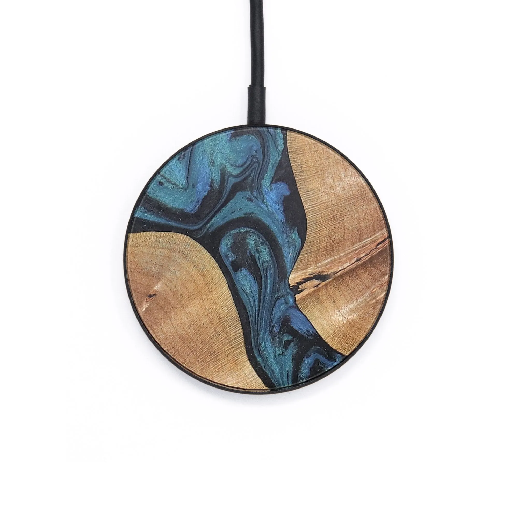 Circle Wood Wireless Charger - Sidney (Blue, 726904)