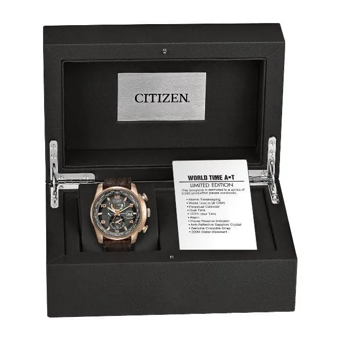 Citizen Gents Eco Drive World Time A-T Chronograph Watch AT9013-11E