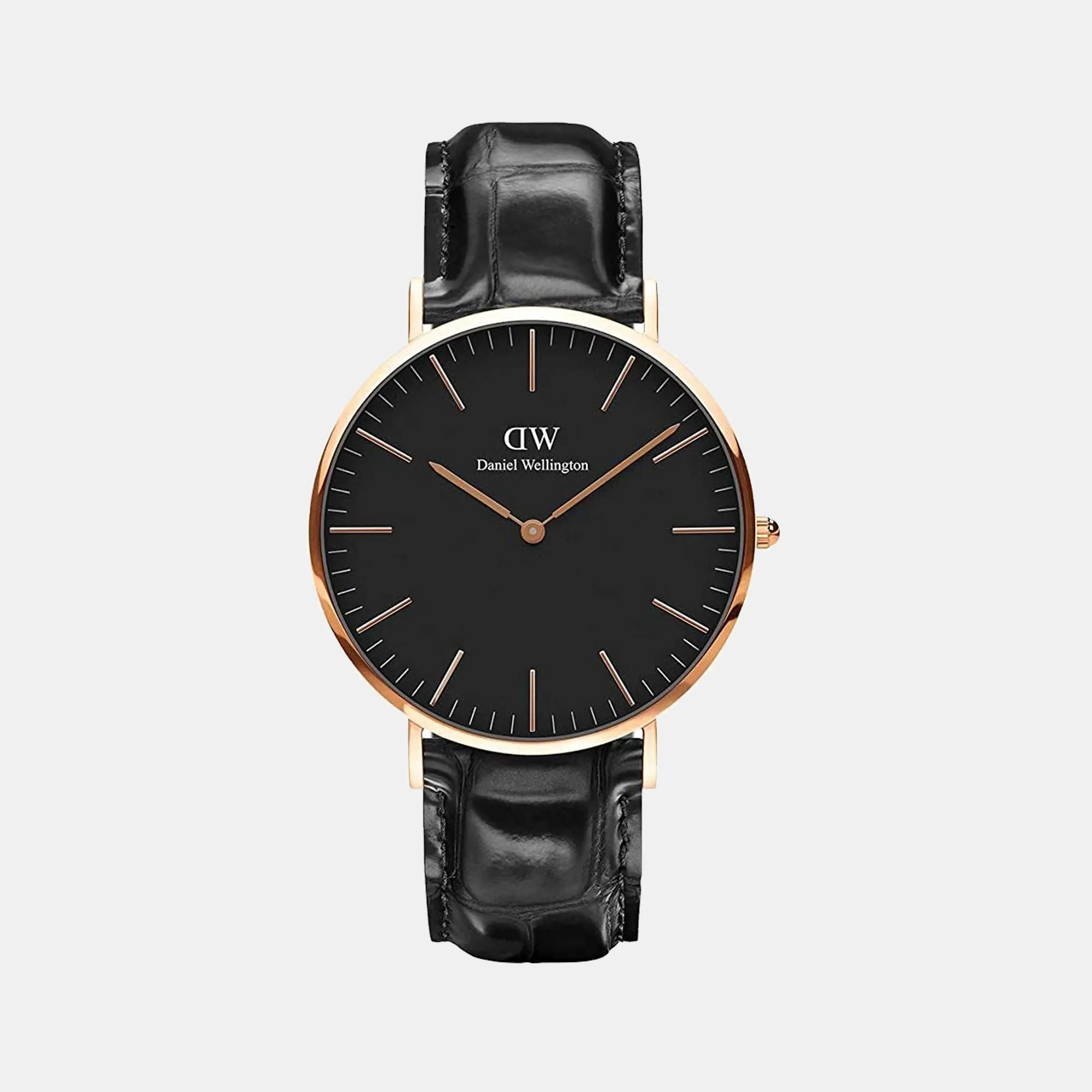 Classic Men Black Analog Leather Watch DW00100129K