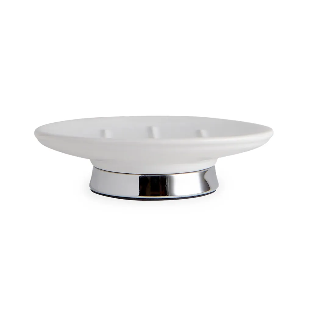 Classic White Chrome Bath Accessories, Soap Dish