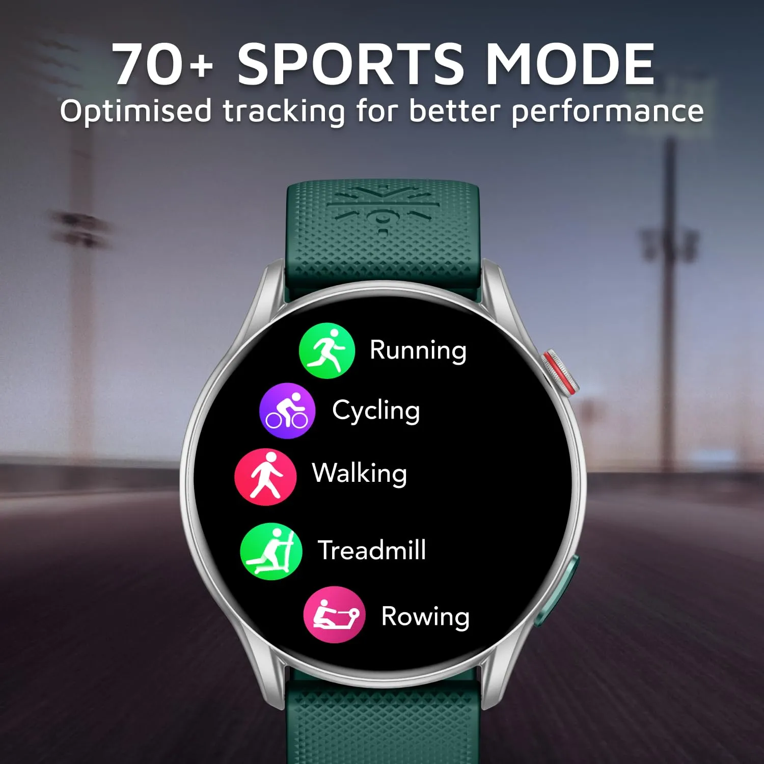 Cultsport Ace XR 1.43" Super Retina Amoled Display,466 * 466 Resolution, 850 NITS Peak Brightness, BT Calling, Health Tracking (Green Silicone Strap)