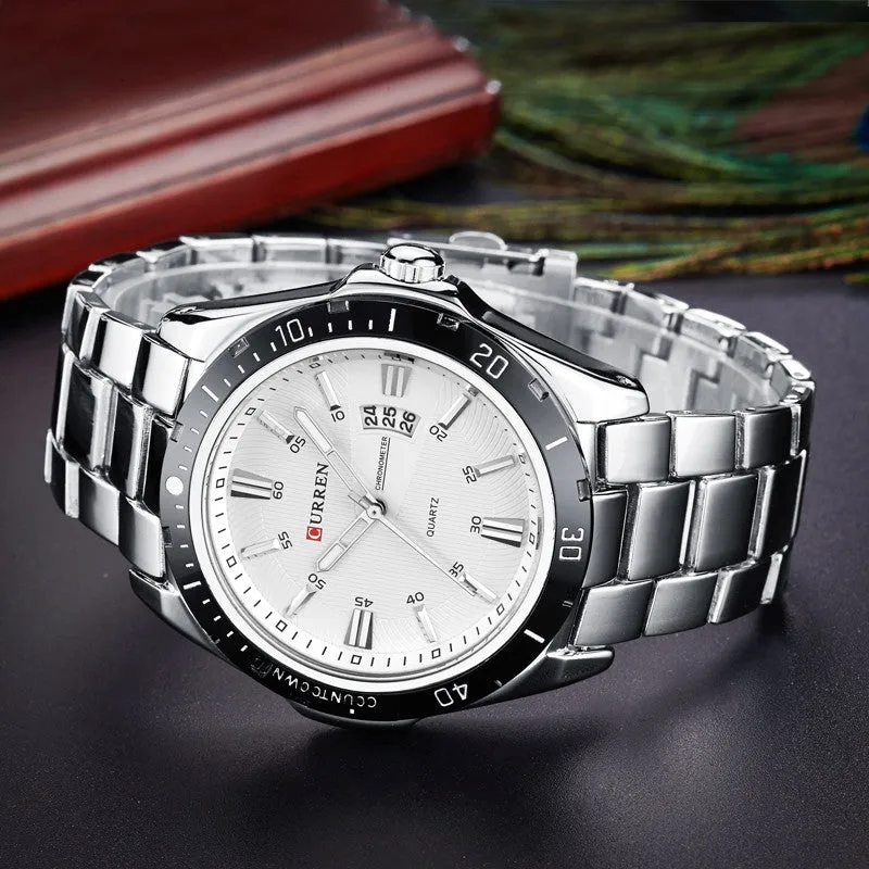 CURREN Luxury Brand Full Stainless Steel Analog Fashion Men's Quartz Watch Business Montre Watch Men Watches Relogio Masculino