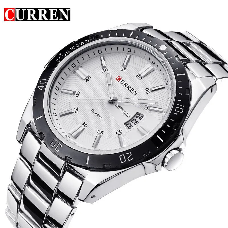 CURREN Luxury Brand Full Stainless Steel Analog Fashion Men's Quartz Watch Business Montre Watch Men Watches Relogio Masculino