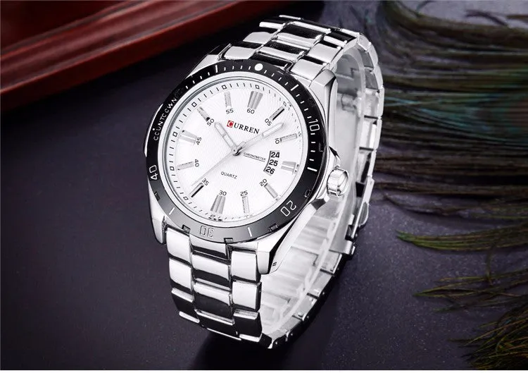 CURREN Luxury Brand Full Stainless Steel Analog Fashion Men's Quartz Watch Business Montre Watch Men Watches Relogio Masculino