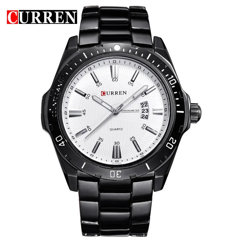 CURREN Luxury Brand Full Stainless Steel Analog Fashion Men's Quartz Watch Business Montre Watch Men Watches Relogio Masculino