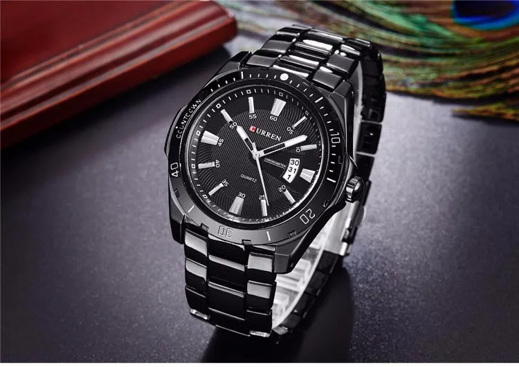 CURREN Luxury Brand Full Stainless Steel Analog Fashion Men's Quartz Watch Business Montre Watch Men Watches Relogio Masculino