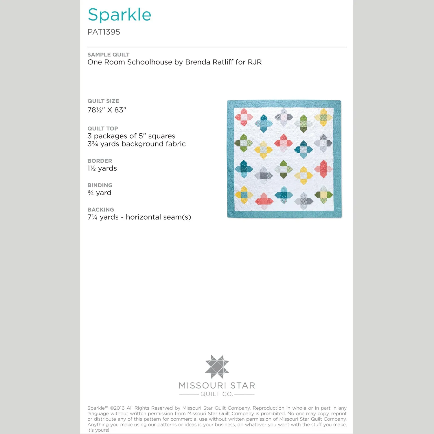 Digital Download - Sparkle Quilt Pattern by Missouri Star