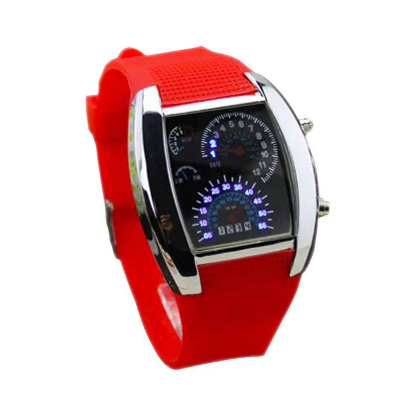 Digital LED Back light Military Wrist Watch Wristwatch Sports Meter Dial Watches For Men