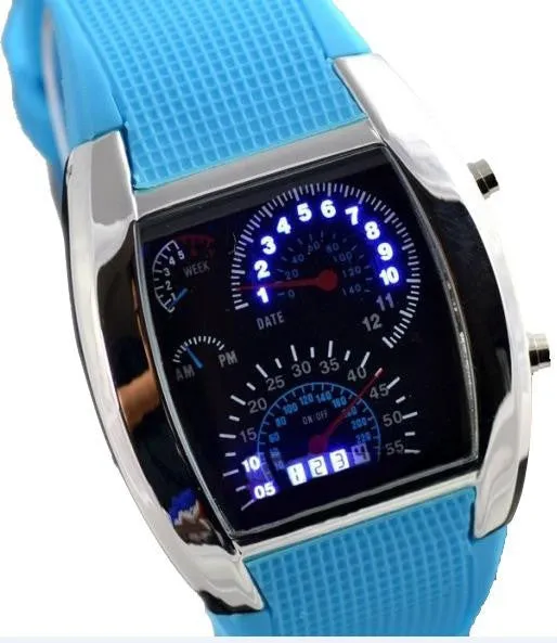 Digital LED Back light Military Wrist Watch Wristwatch Sports Meter Dial Watches For Men